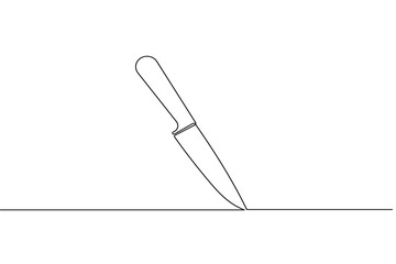 Knife continuous line drawing illustration with minimalist style for kitchen