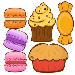 Vektor Stok Bread Icons Set Vector Bakery