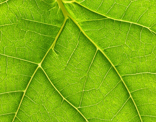 Obraz premium A detailed macro shot of lush green leaves with visible veins and natural texture