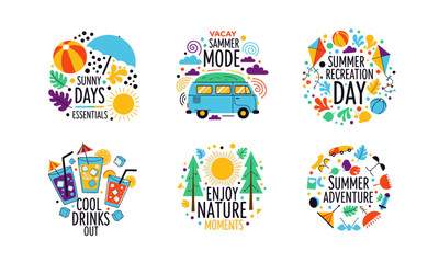 Summer Vibes Collection: Icons for Sunny Days, Vacation Mode, Outdoor Fun, and Nature Enjoyment
