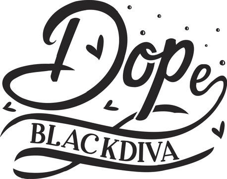 Dope black diva lettering vector design File