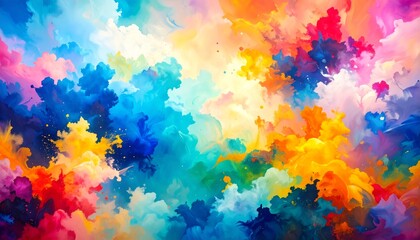 Fototapeta premium Colorful Cloudscape A Symphony of Hues Dancing in The Air Above Nature Vibrant Abstraction