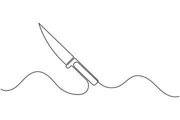 Obraz premium Knife continuous line drawing illustration with minimalist style for kitchen