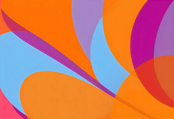 Vibrant abstract composition featuring overlapping shapes in a colorful palette