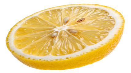 Citrus fruit wheel slice of lemon  isolated on transparent background