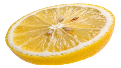Citrus fruit wheel slice of lemon  isolated on transparent background