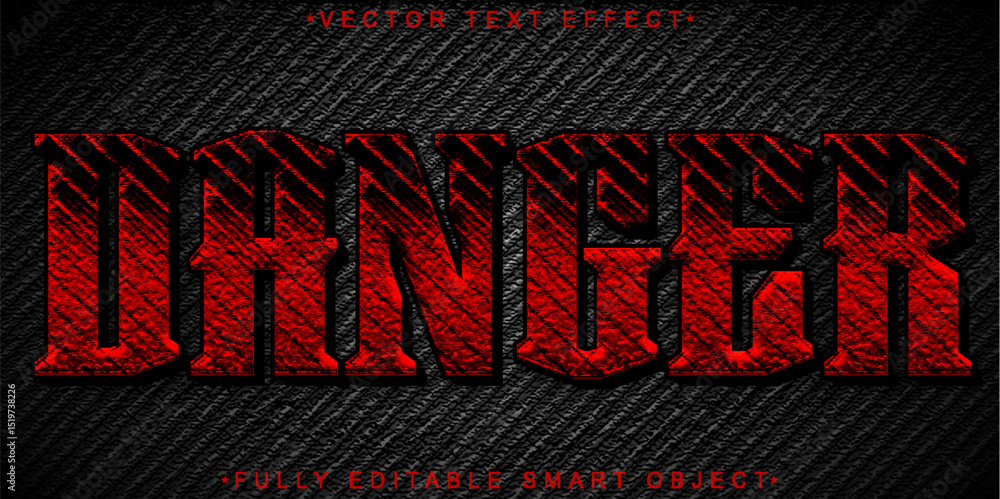Poster danger warning hazard risk threat critical fully editable smart object text effect
