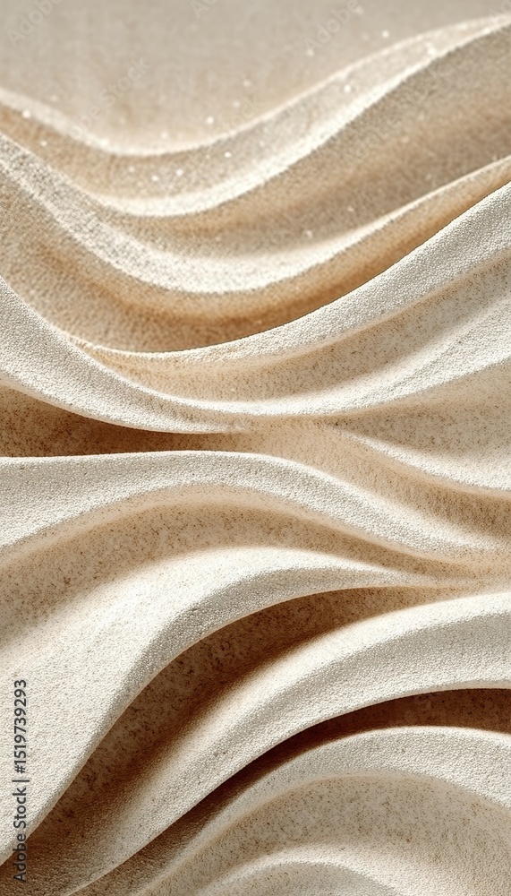 Poster elegant beige wave pattern modern interior wall cladding with serene flowing design and texture