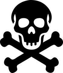 Linocut Style Skull and Crossbones Vector Illustration with Vintage Aesthetic for Graphic Design and Creative Projects