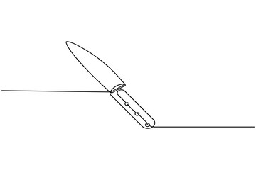 Knife continuous line drawing illustration with minimalist style for kitchen