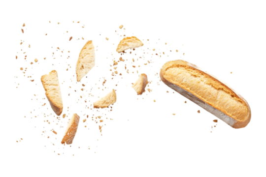 Delicious crispy bread crumbs exploding with golden particles.  Perfect for bakery, food, and cooking concepts.