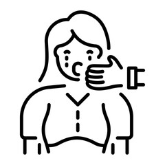 A linear style icon showing online socialism 