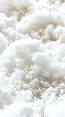 Closeup Of Fluffy White Snow Texture