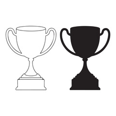 Award trophies black and white vector