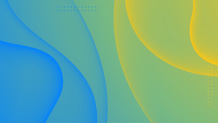 Abstract geometric background with vibrant green, blue, and yellow tones