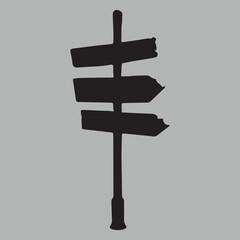 Four Way Signpost Illustration