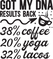 Humorous dna results coffee yoga and tacos design File