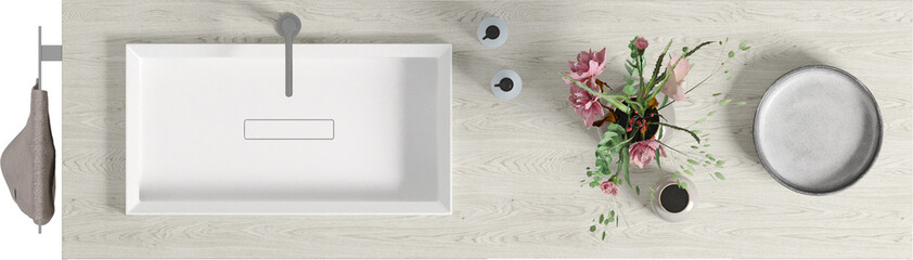Top view of Bathroom Counter Top - Sink