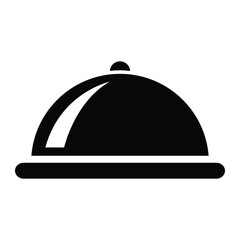 Fototapeta premium Restaurant Hotel Cloche Tray silhouette icon vector illustration design on white background
