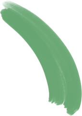 dull green oil paint brush on transparent background