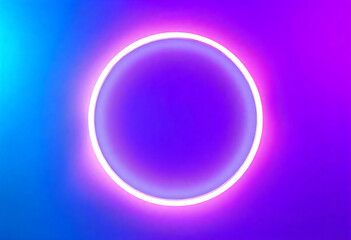 Vibrant abstract composition featuring a glowing circle on a gradient background of purple and blue