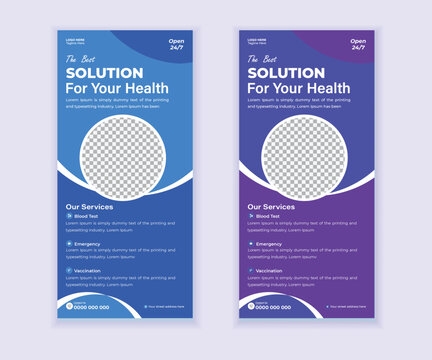 Medical Roll-Up or DL ​​Flyer Design and Rack Card Design Template for your Business