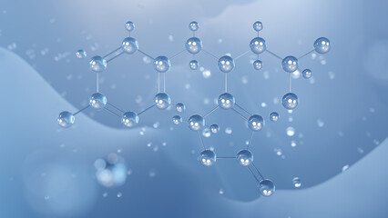 flupyradifurone molecular structure, 3d model molecule, insecticides structural chemical formula view from a microscope