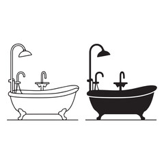 Minimalist bathroom shower icon