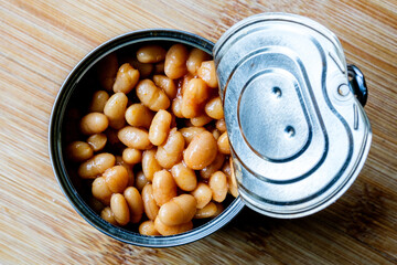 Tin Or Can Of Popular Baked Beans Food Staple