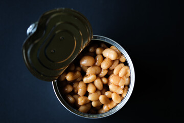 Tin Or Can Of Popular Baked Beans Food Staple