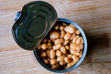 Tin Or Can Of Popular Baked Beans Food Staple