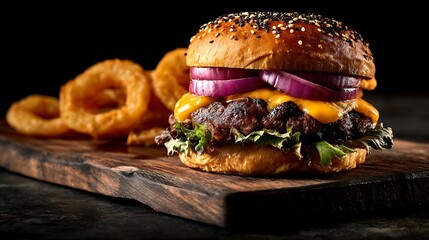 とろけるチーズとジューシーなハンバーガーセット