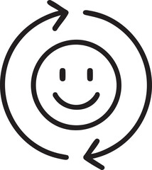 Fototapeta premium Circular Arrows Surrounding a Smiling Face A Symbol of Positive Feedback and Renewal simple