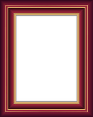 Red photo frame background with gold plate