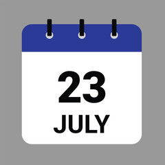 JULY 23 - Daily Calendar Icon - White Background