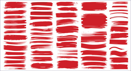 Red Brush Strokes Collection Vector Design Paint Artistic Illustration Background Art