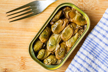 Tin Or Can Of Wood Smoked Oysters