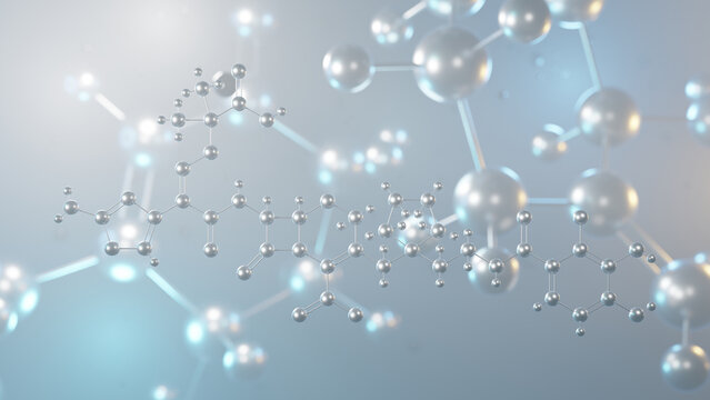 cefiderocol molecular structure, 3d model molecule, antibiotic structural chemical formula view from a microscope