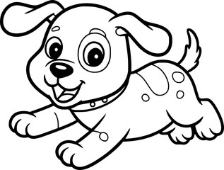 Cute dog animal cartoon vector illustration in kawaii style