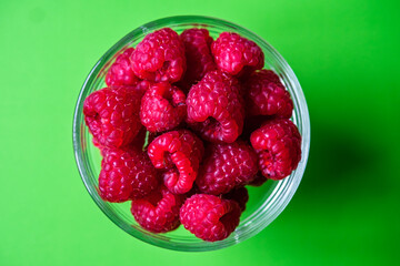 A Bowl Of Fresh Ripe Sweet Raspberries Fruit