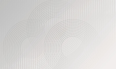 Minimalist light gray abstract background with circular line patterns and halftone dot gradient. Ideal for modern presentations, digital designs, or elegant professional templates.
