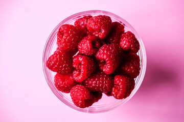 A Bowl Of Fresh Ripe Sweet Raspberries Fruit