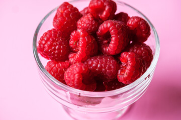 A Bowl Of Fresh Ripe Sweet Raspberries Fruit