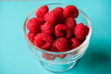 A Bowl Of Fresh Ripe Sweet Raspberries Fruit