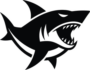 Naklejka premium Fierce Shark Mascot Logo Vector for Sports and Gaming