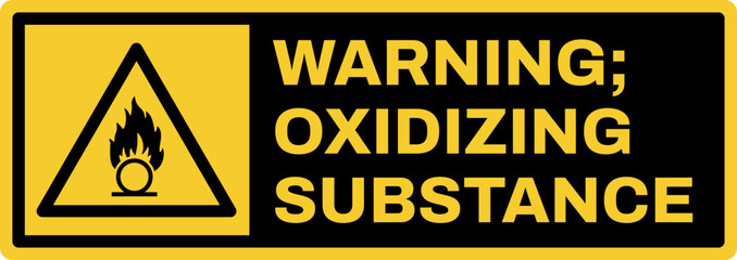Fototapeta premium warning safety signs v3 uppercase text_warning ; oxidizing substance_landscape size 1/2 a4,a3,a2,a1 
