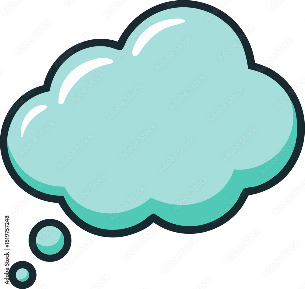 Poster cloud computing concept illustration with a paper speech bubble icon and web technology symbols