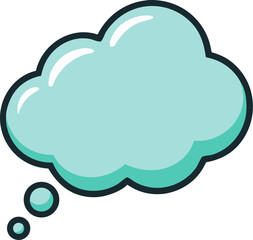 Cloud computing concept illustration with a paper speech bubble icon and web technology symbols