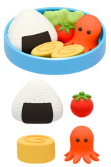 かわいいお弁当セット（水色のお弁当箱）