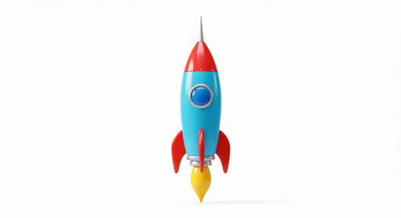 toy rocket on white background